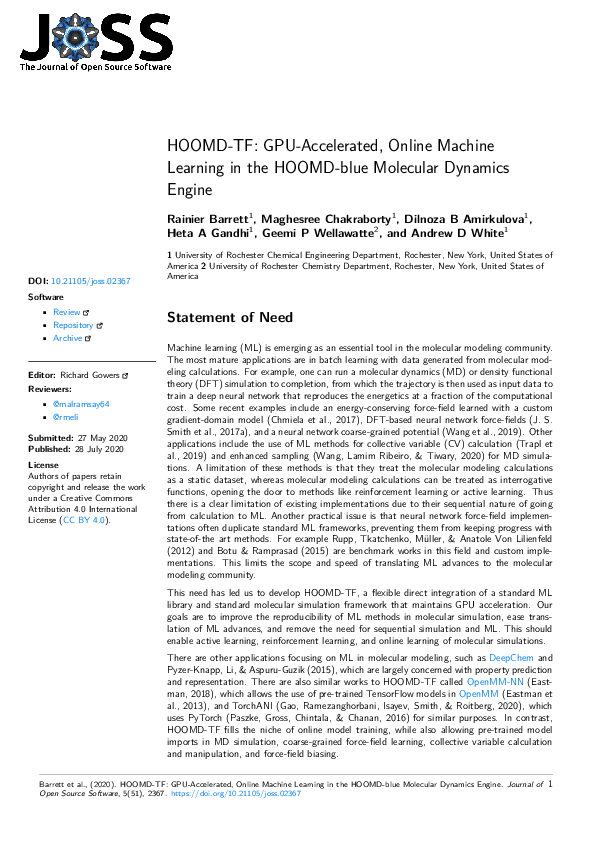  pdf hoomd tf gpu accelerated online machine learning in the hoomd