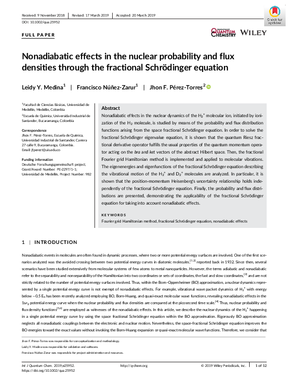 (PDF) Nonadiabatic effects in the nuclear probability and flux ...