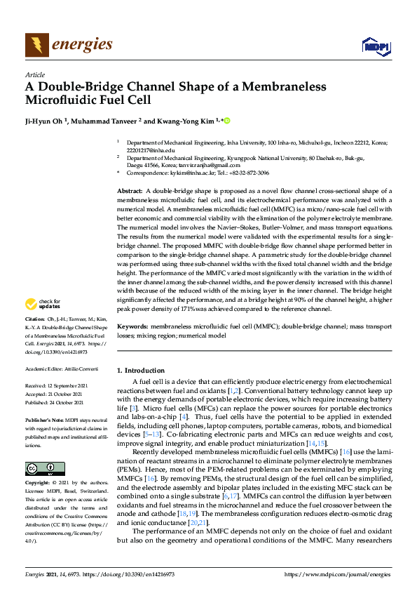 (PDF) A Double-Bridge Channel Shape of a Membraneless Microfluidic Fuel ...
