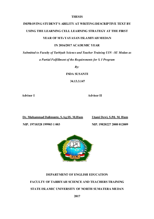 (PDF) Improving student’s ability at writing descriptive text by using ...