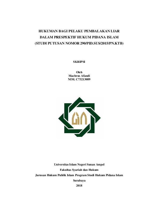 (PDF) Hukuman bagi pelaku pembalakan liar dalam prespektif hukum pidana ...