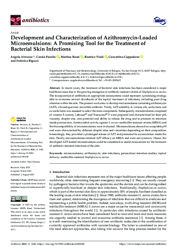 (PDF) Development and Characterization of Azithromycin-Loaded ...