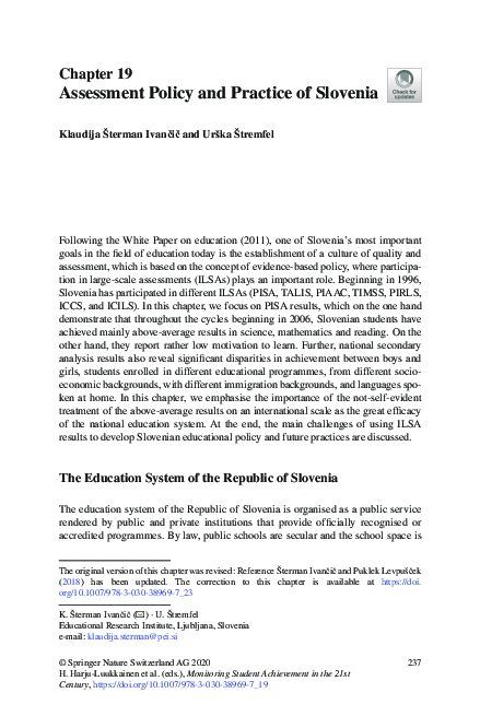 PDF) Assessment Policy and Practice of Slovenia