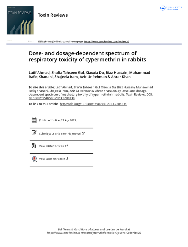 (PDF) Dose-and dosage-dependent spectrum of respiratory toxicity of ...