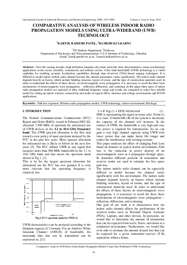 (PDF) Comparative Analysis of Wireless Indoor Radio Propagation Models ...