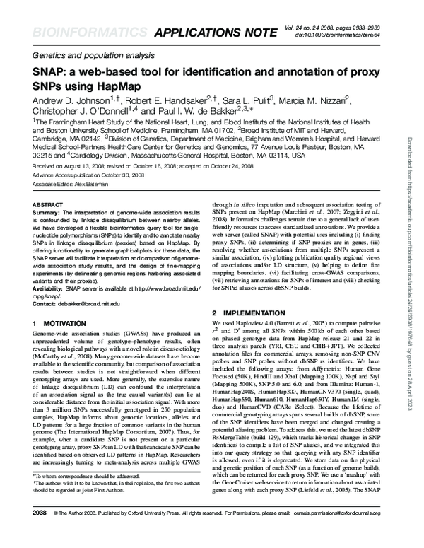 (PDF) SNAP: a web-based tool for identification and annotation of proxy ...