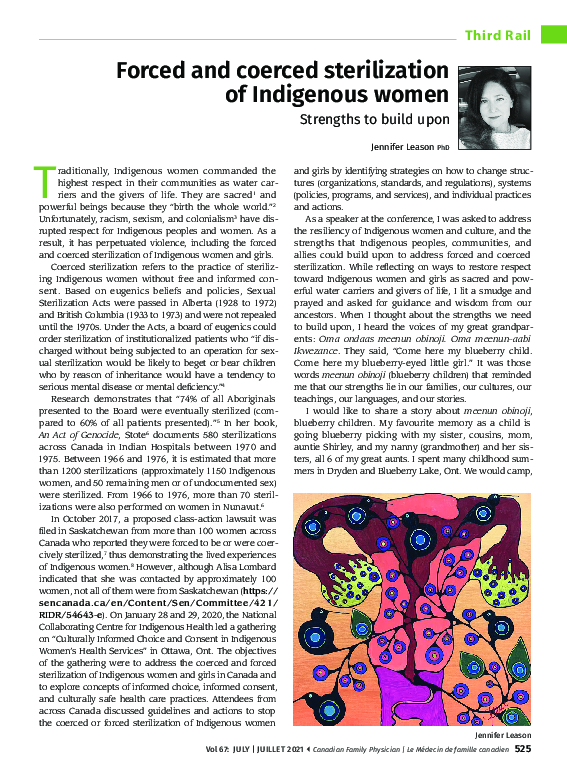 (PDF) Forced and coerced sterilization of Indigenous women