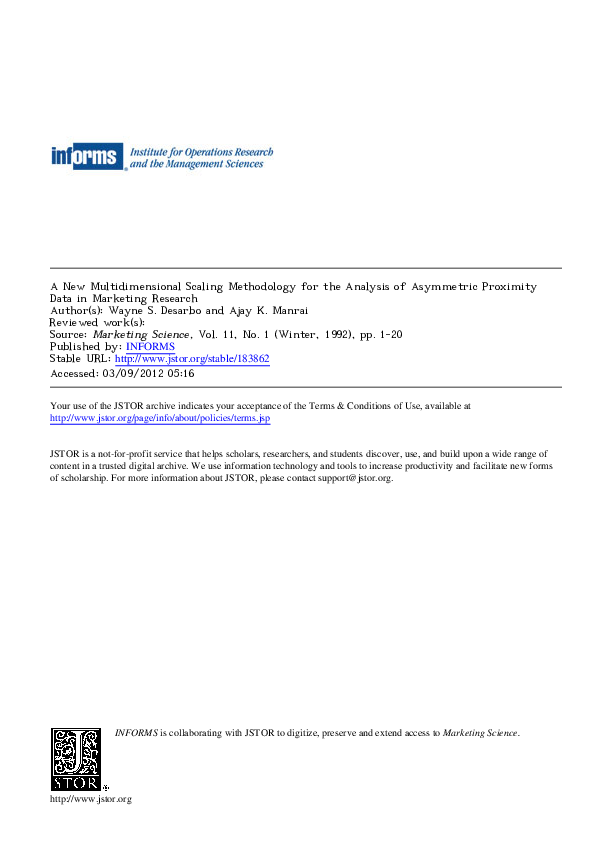 (PDF) A New Multidimensional Scaling Methodology for the Analysis of ...