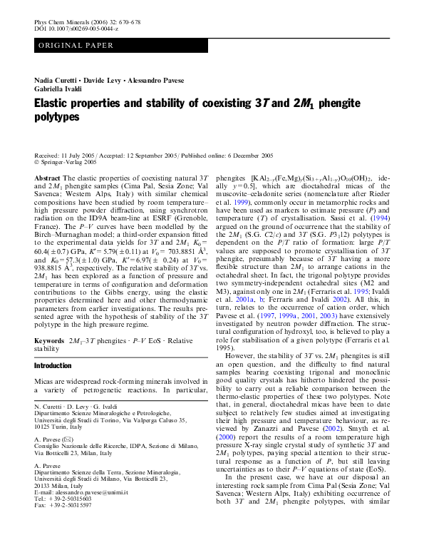 (PDF) Elastic properties and stability of coexisting 3T and 2M 1 ...