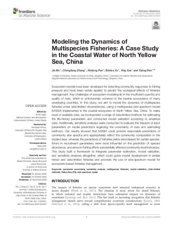 (PDF) Modeling the Dynamics of Multispecies Fisheries: A Case Study in ...