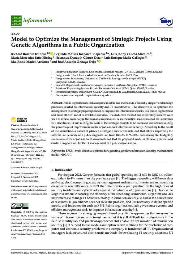 (PDF) Model to Optimize the Management of Strategic Projects Using ...