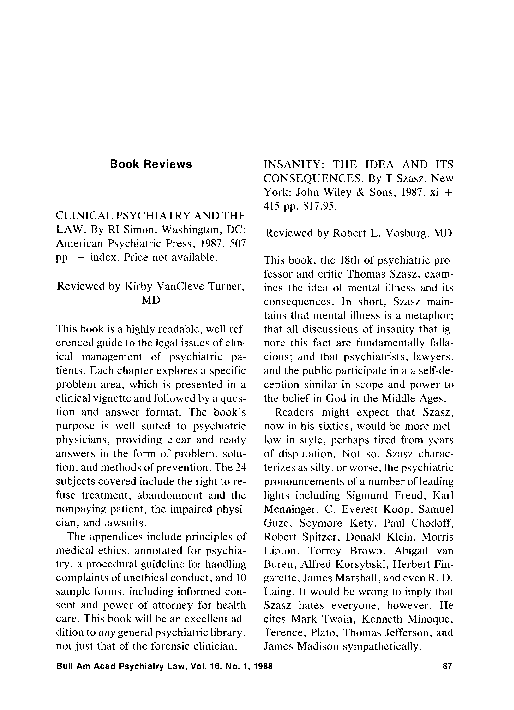 (PDF) Insanity: The Idea and Its Consequences