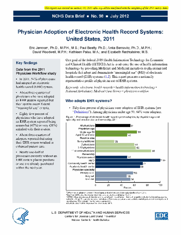 (PDF) Electronic Health Record Systems
