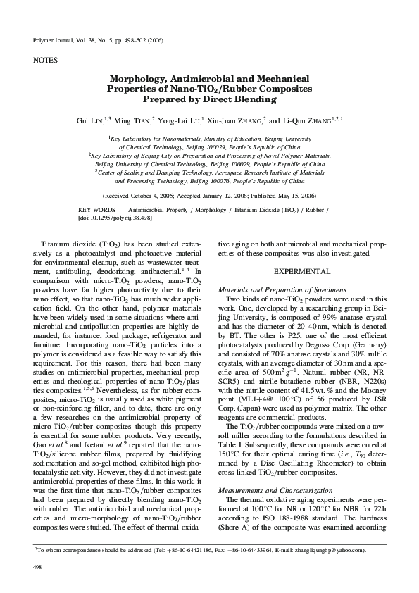 (PDF) Morphology, Antimicrobial and Mechanical Properties of Nano-TiO2 ...