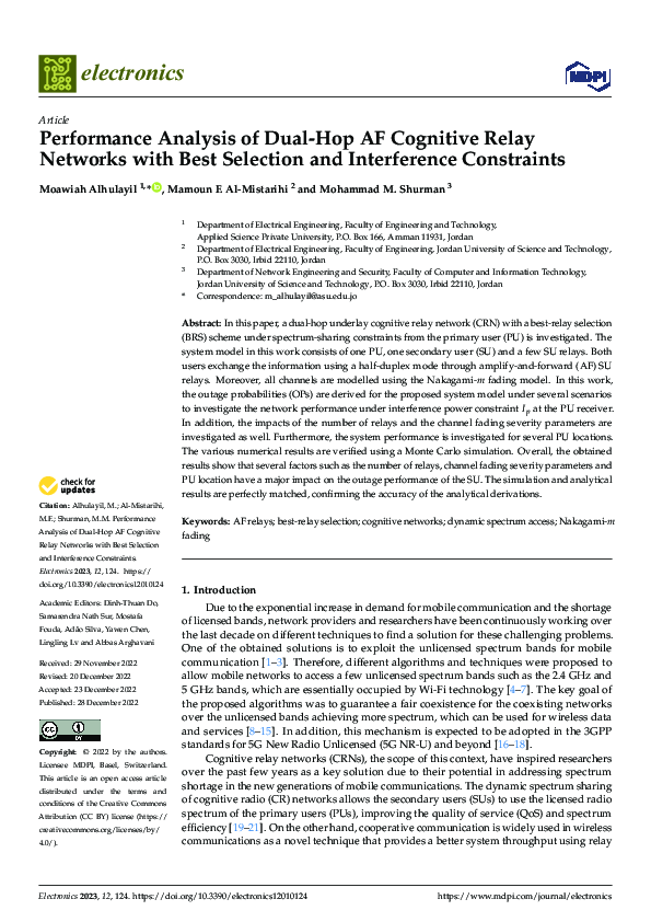 (PDF) Performance Analysis of Dual-Hop AF Cognitive Relay Networks with ...
