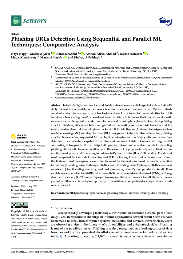 (PDF) Phishing URLs Detection Using Sequential and Parallel ML ...