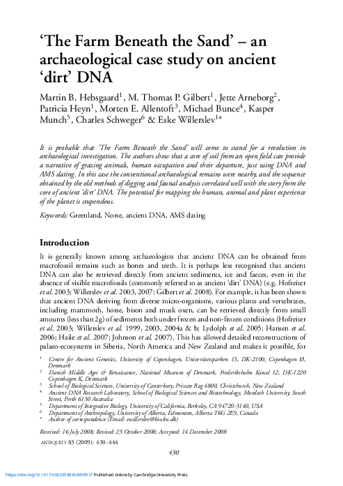 (PDF) ‘The Farm Beneath the Sand’ – an archaeological case study on ...