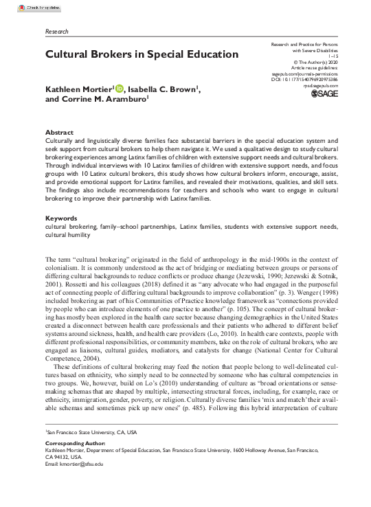 (PDF) Cultural Brokers in Special Education