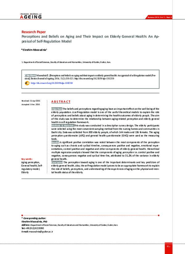 (PDF) Perceptions and Beliefs on Aging and Their Impact on Elderly ...