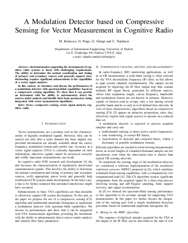(PDF) A modulation detector based on compressive sensing for vector ...