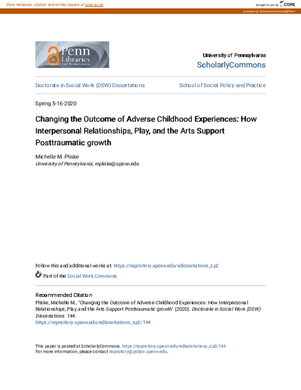 (PDF) Changing the Outcome of Adverse Childhood Experiences: How ...