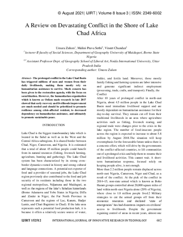 (PDF) A Review on Devastating Conflict in the Shore of Lake Chad, Africa
