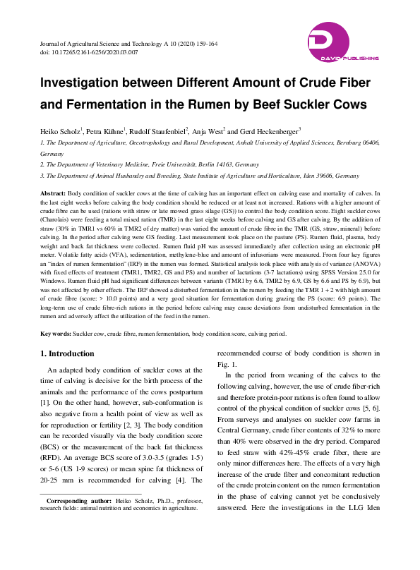 (PDF) Investigation between Different Amount of Crude Fiber and ...