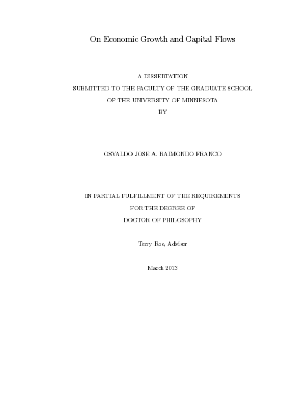 (PDF) On economic growth and capital flows