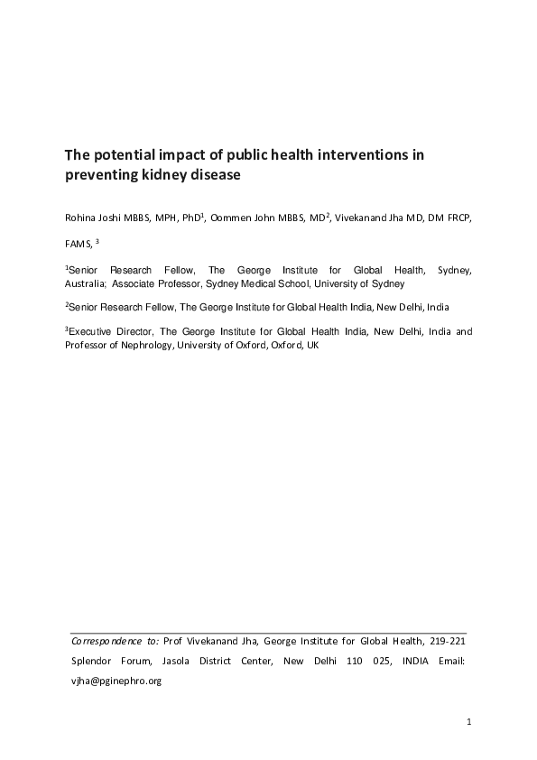 (PDF) The Potential Impact of Public Health Interventions in Preventing ...