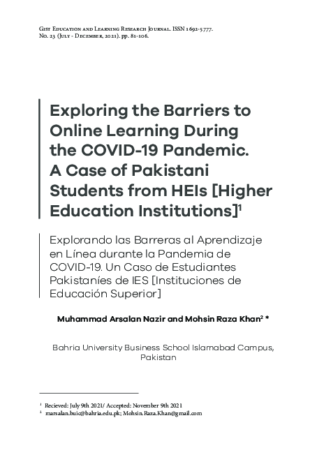 (PDF) Exploring the Barriers to online Learning During the COVID-19 ...