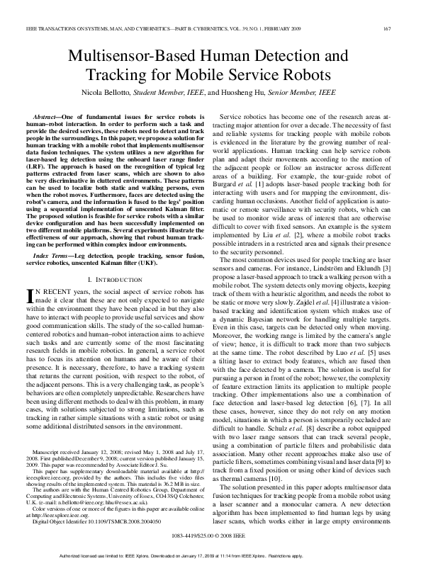 (PDF) Multisensor-Based Human Detection and Tracking for Mobile Service ...