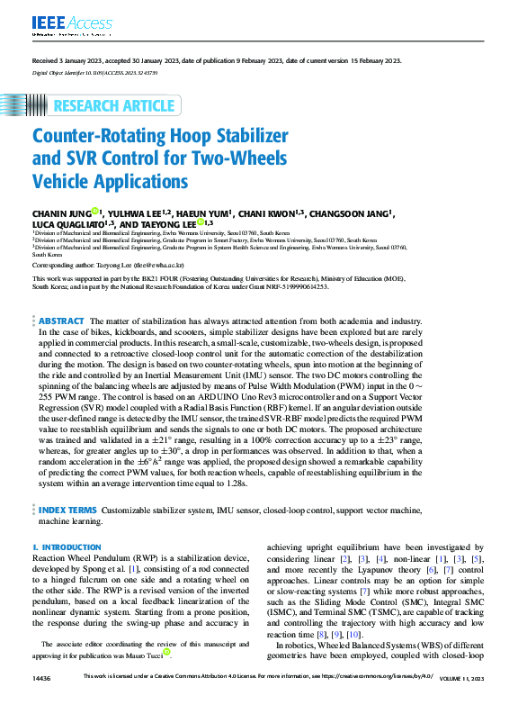 (PDF) Counter-Rotating Hoop Stabilizer and SVR Control for Two-Wheels ...
