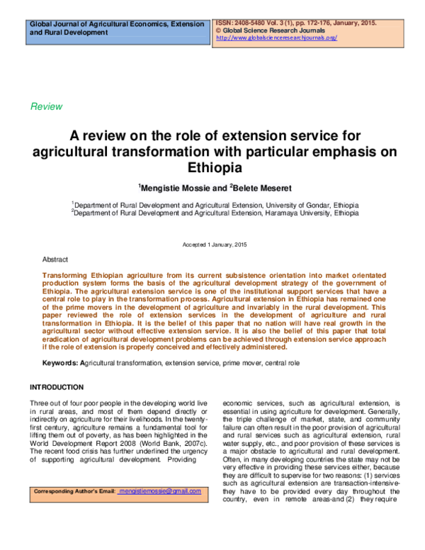 (PDF) Global Journal of Agricultural Economics, Extension and Rural ...
