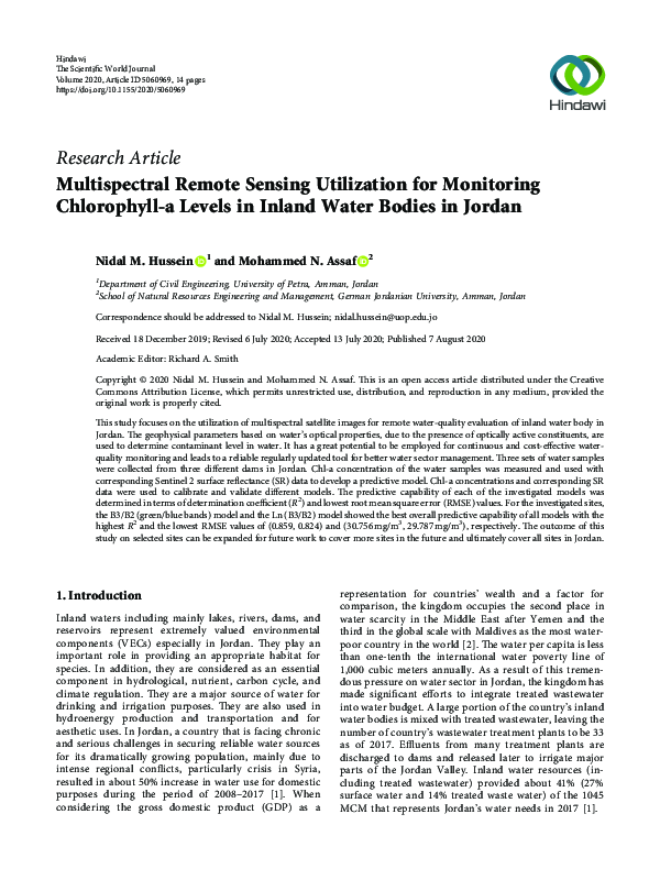 (PDF) Multispectral Remote Sensing Utilization for Monitoring ...