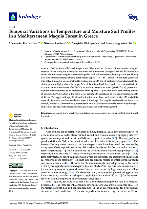 (PDF) Temporal Variations in Temperature and Moisture Soil Profiles in ...