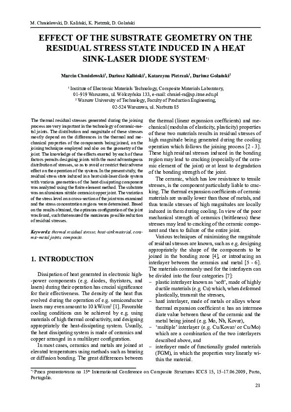 (PDF) Effect of the substrate geometry on the residual stress state ...
