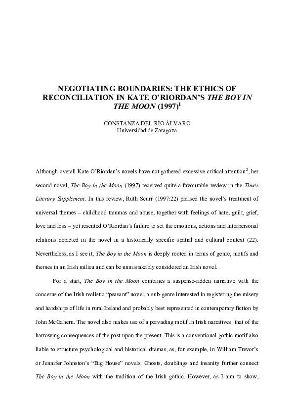 (PDF) NEGOTIATING BOUNDARIES: THE ETHICS OF RECONCILIATION IN KATE O ...