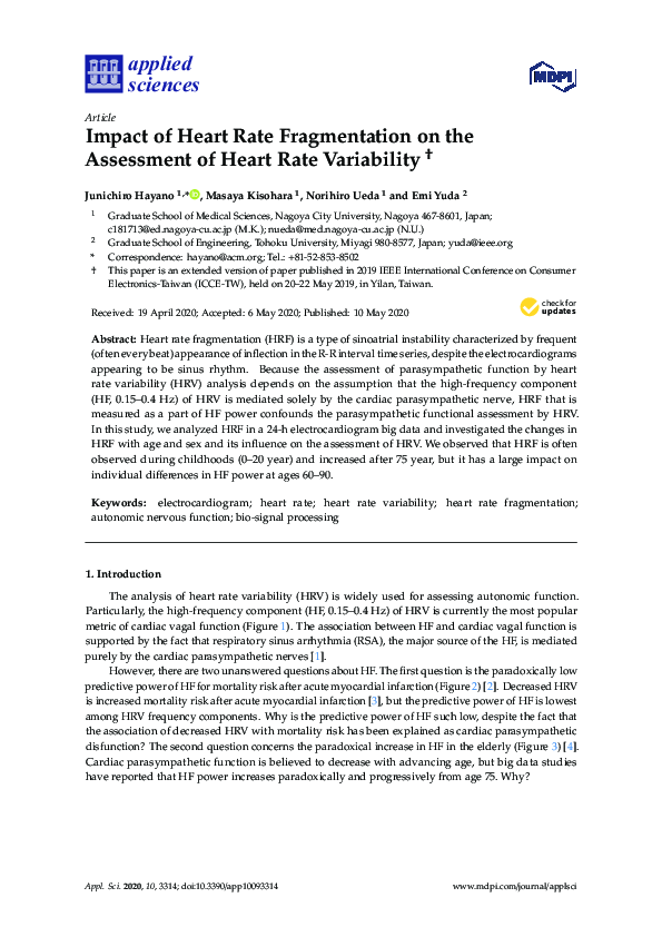 (PDF) Impact of Heart Rate Fragmentation on the Assessment of Heart ...