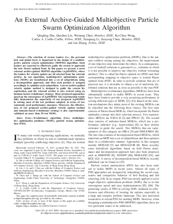 (PDF) An External Archive-Guided Multiobjective Particle Swarm ...