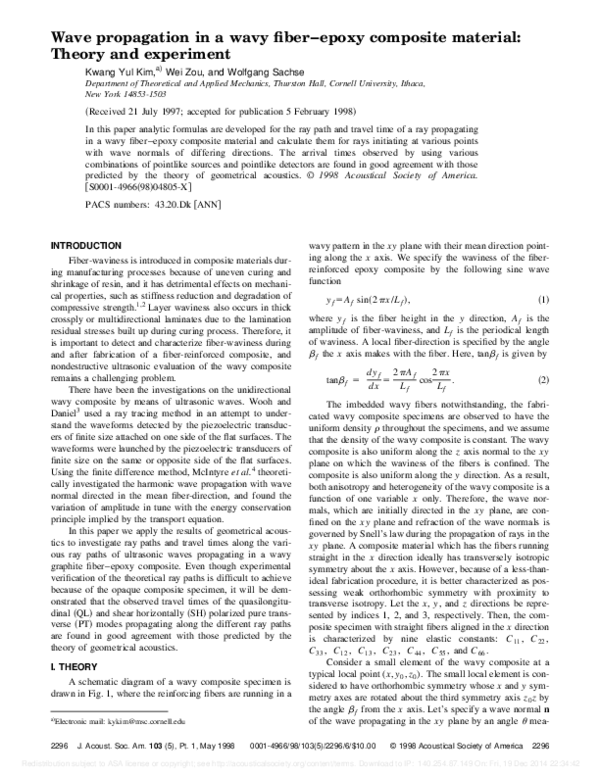 (PDF) Wave propagation in a wavy fiber–epoxy composite material: Theory ...