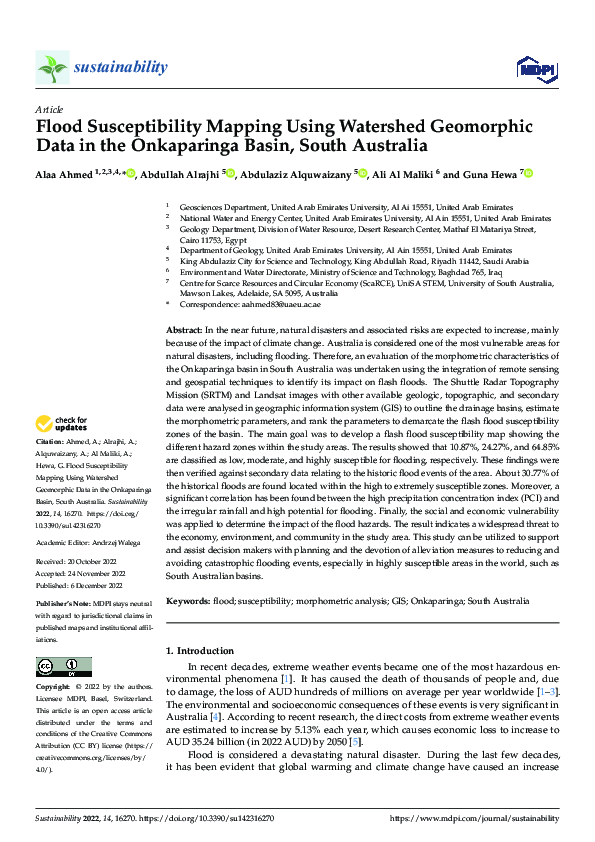 (PDF) Flood Susceptibility Mapping Using Watershed Geomorphic Data in ...