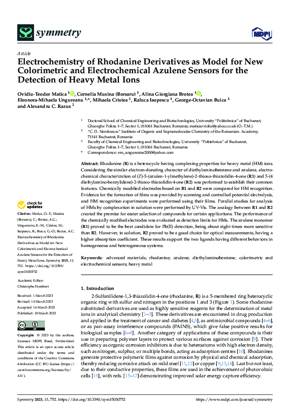 (PDF) Electrochemistry of Rhodanine Derivatives as Model for New ...