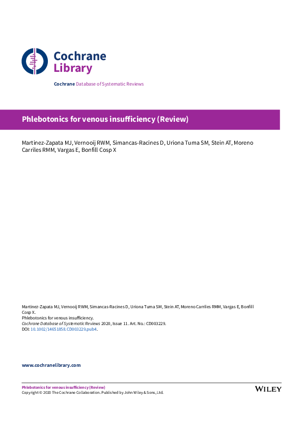 (PDF) Phlebotonics for venous insufficiency