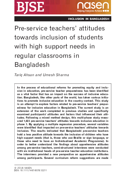 (PDF) Pre-service teachers’ attitudes towards inclusion of students ...