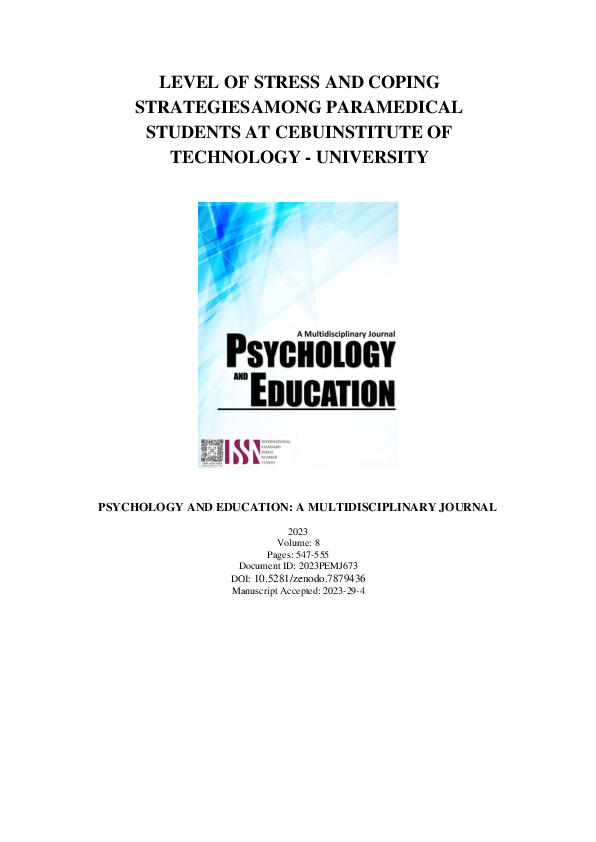 (PDF) Level of Stress and Coping Strategies Among Paramedical Students ...
