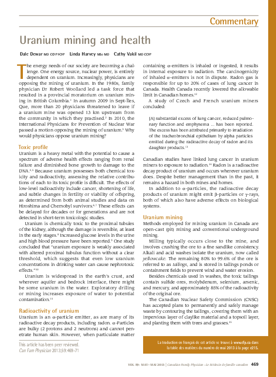 (PDF) Uranium mining and health