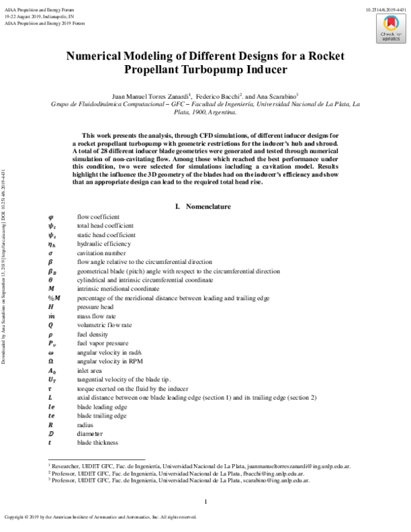 (PDF) Numerical Modeling of Different Designs for a Rocket Propellant ...