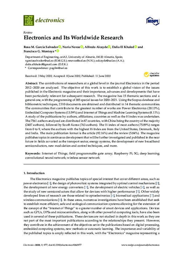 (PDF) Electronics and Its Worldwide Research