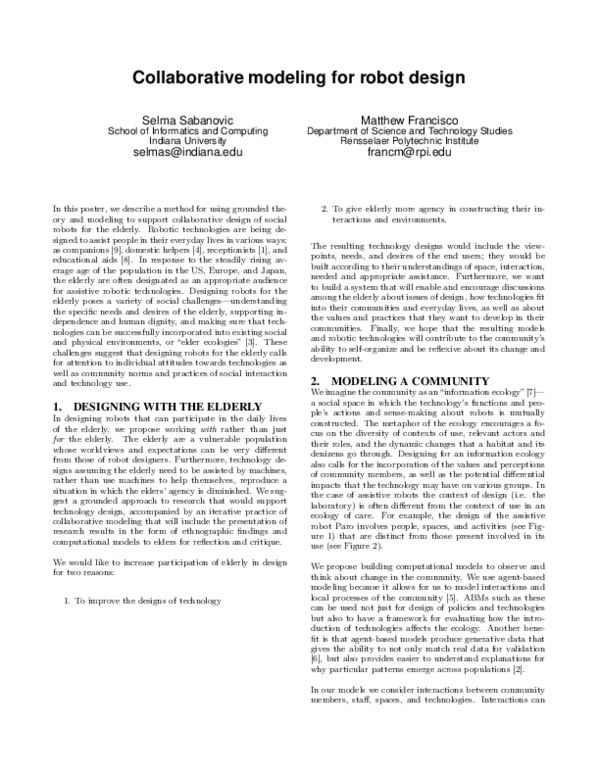 (PDF) Collaborative modeling for robot design