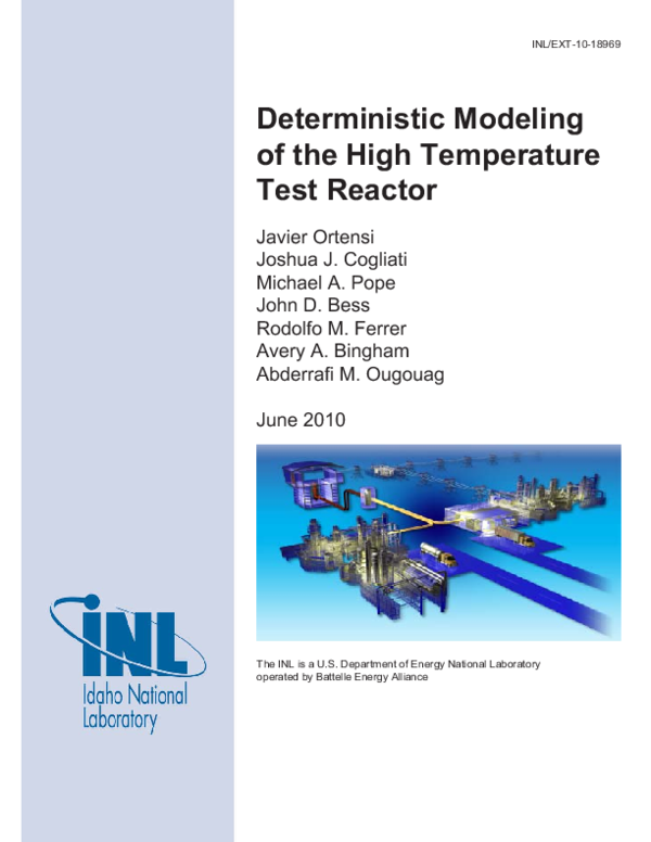 (PDF) Deterministic Modeling of the High Temperature Test Reactor